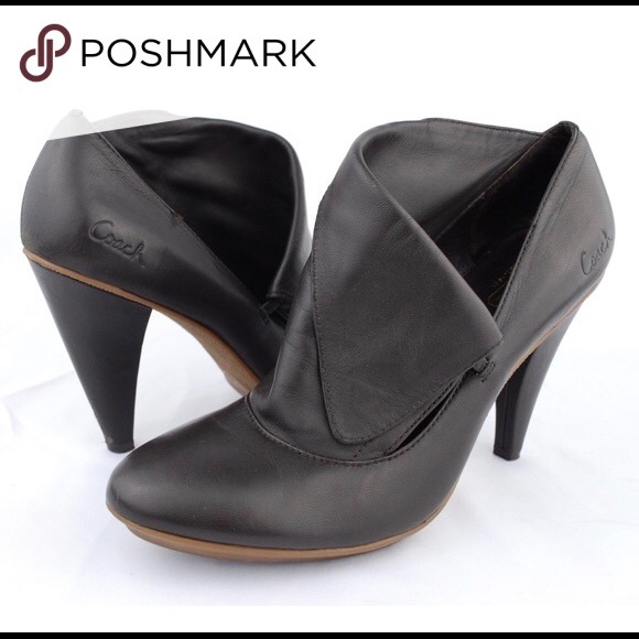 Coach Alexandria Bootie Napa Leather Dk Brown